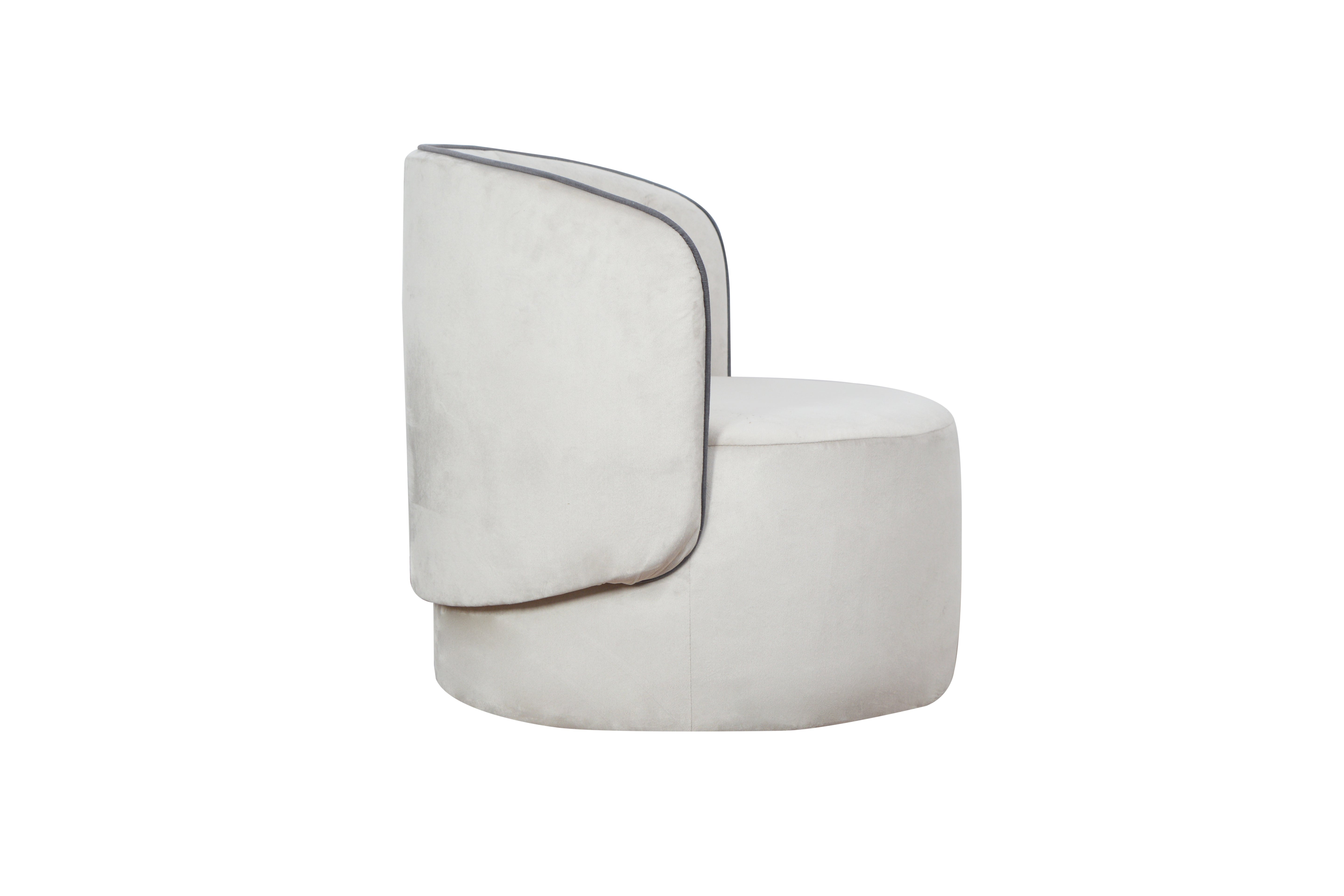 Fauteuil Ileno – Design pouf avec dossier & base pivotante intégrée