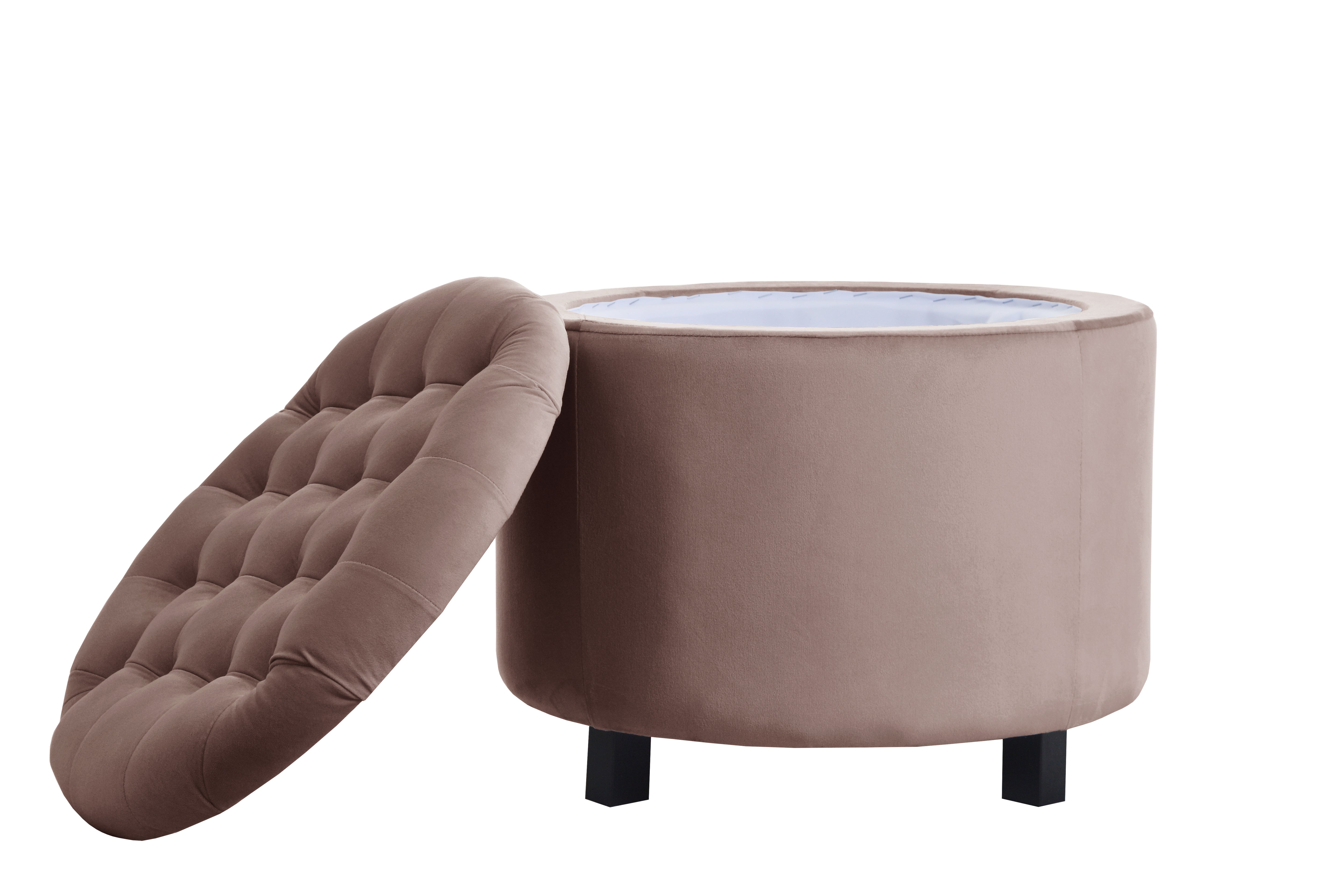 Pouf Naëlis – Élégance circulaire & fonctionnalité discrète