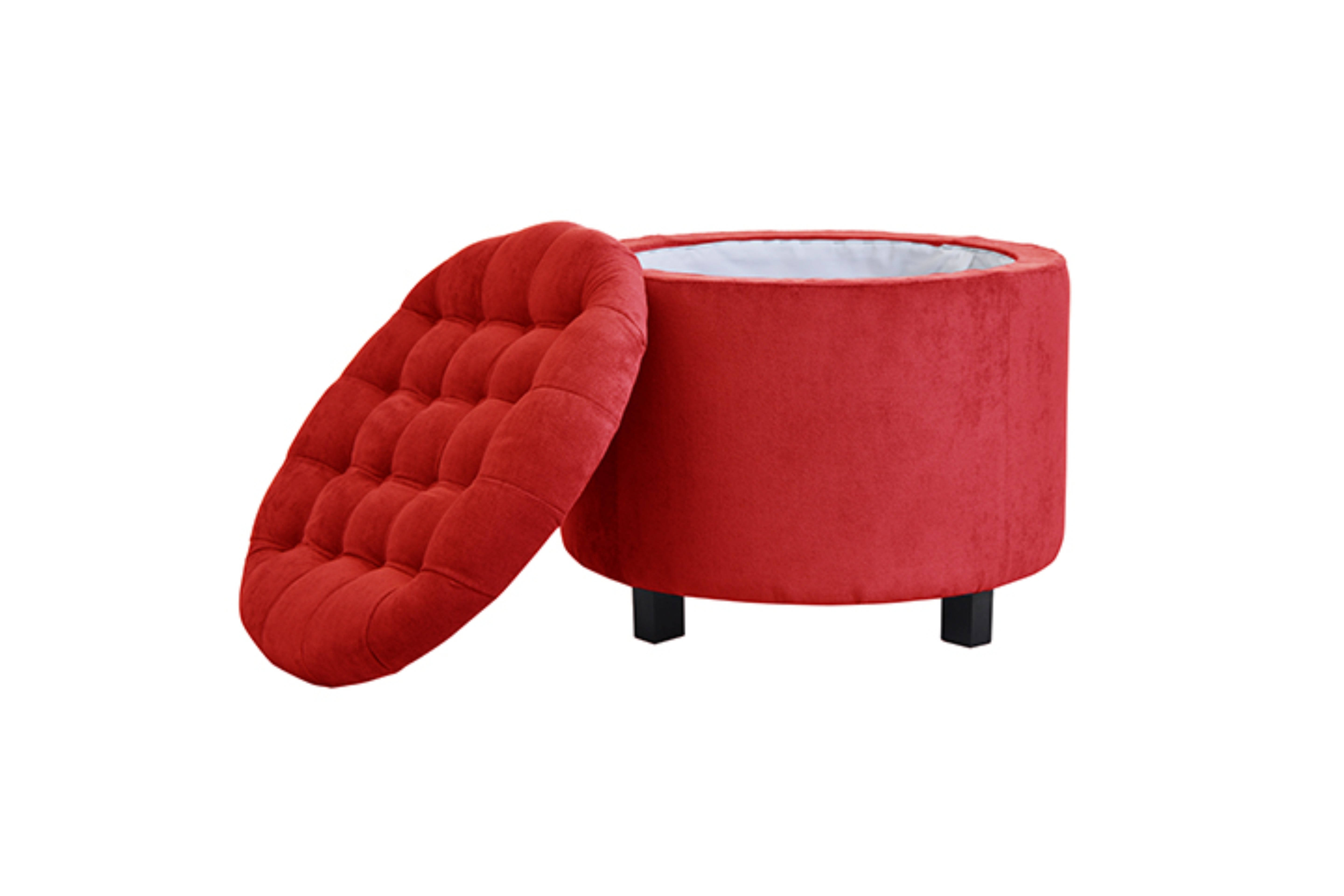 Pouf Naëlis – Élégance circulaire & fonctionnalité discrète