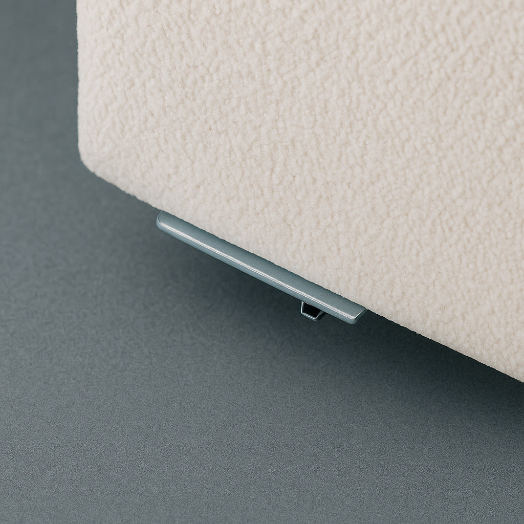 Elon – Canapé Modulable 4 Places avec Accoudoirs et Pouf Central