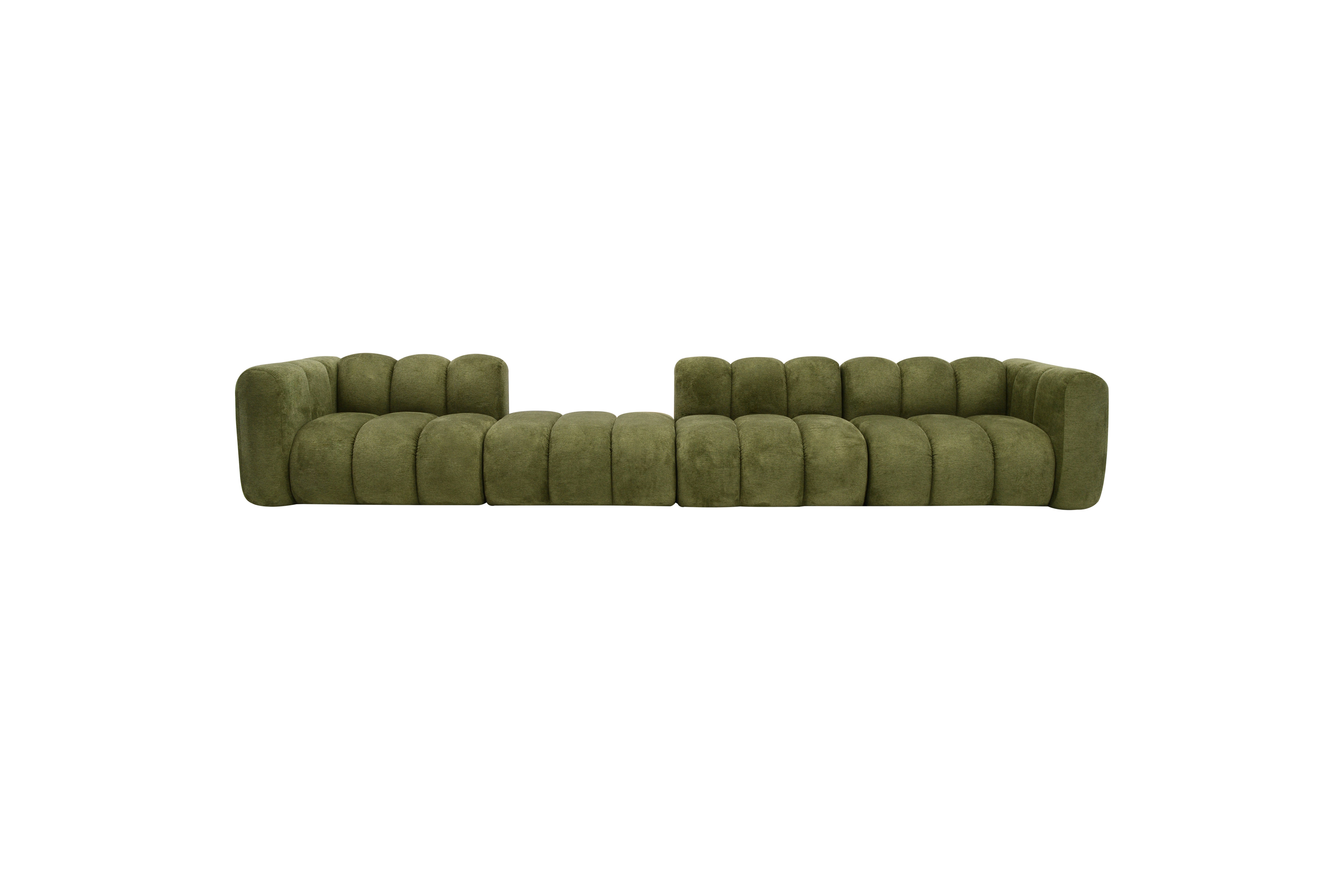 Oréo – Grand Canapé Modulable avec Accoudoirs, Pouf Central et Assise Centrale