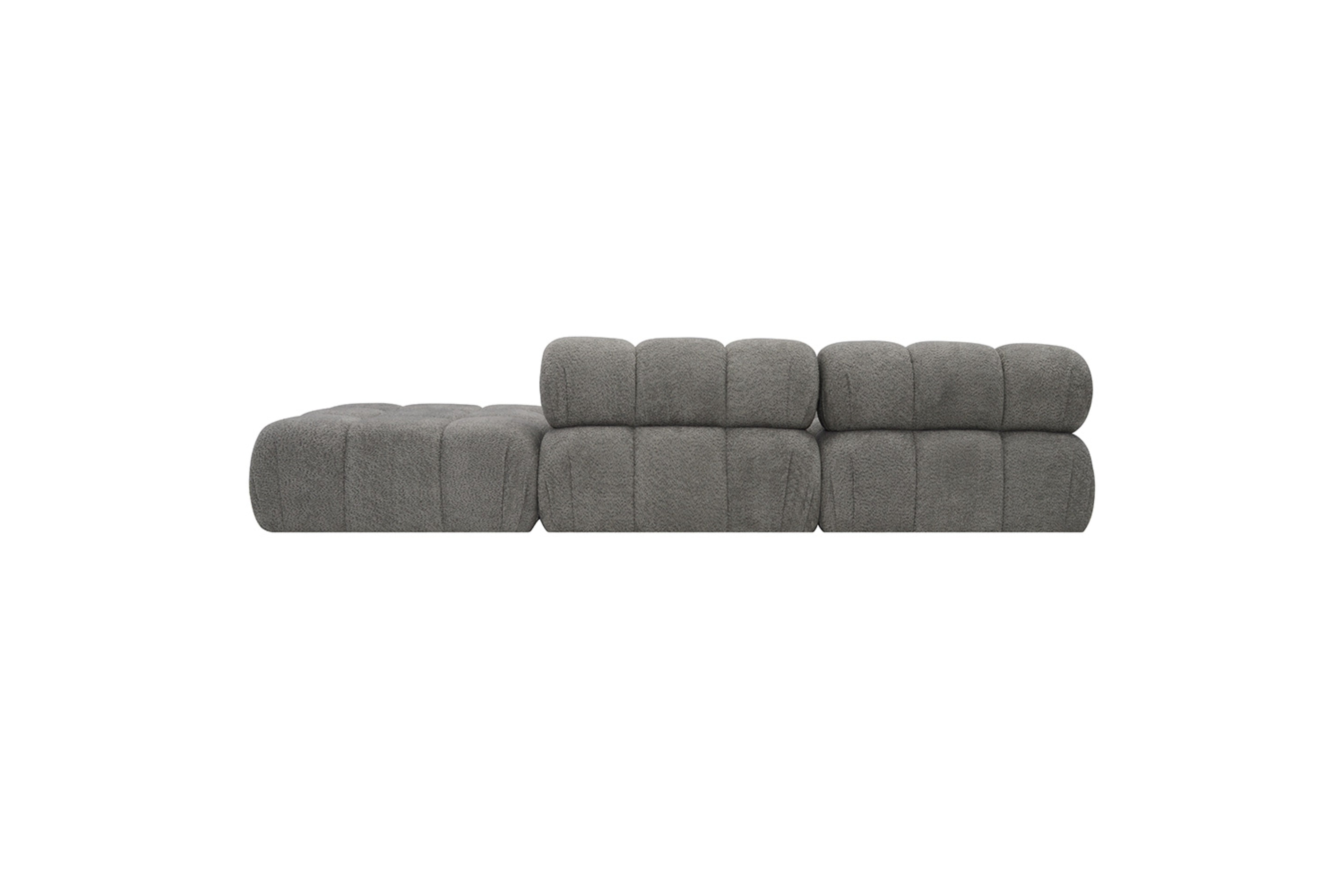Téa – Canapé Modulable avec Méridienne Gauche, Module Central et Pouf