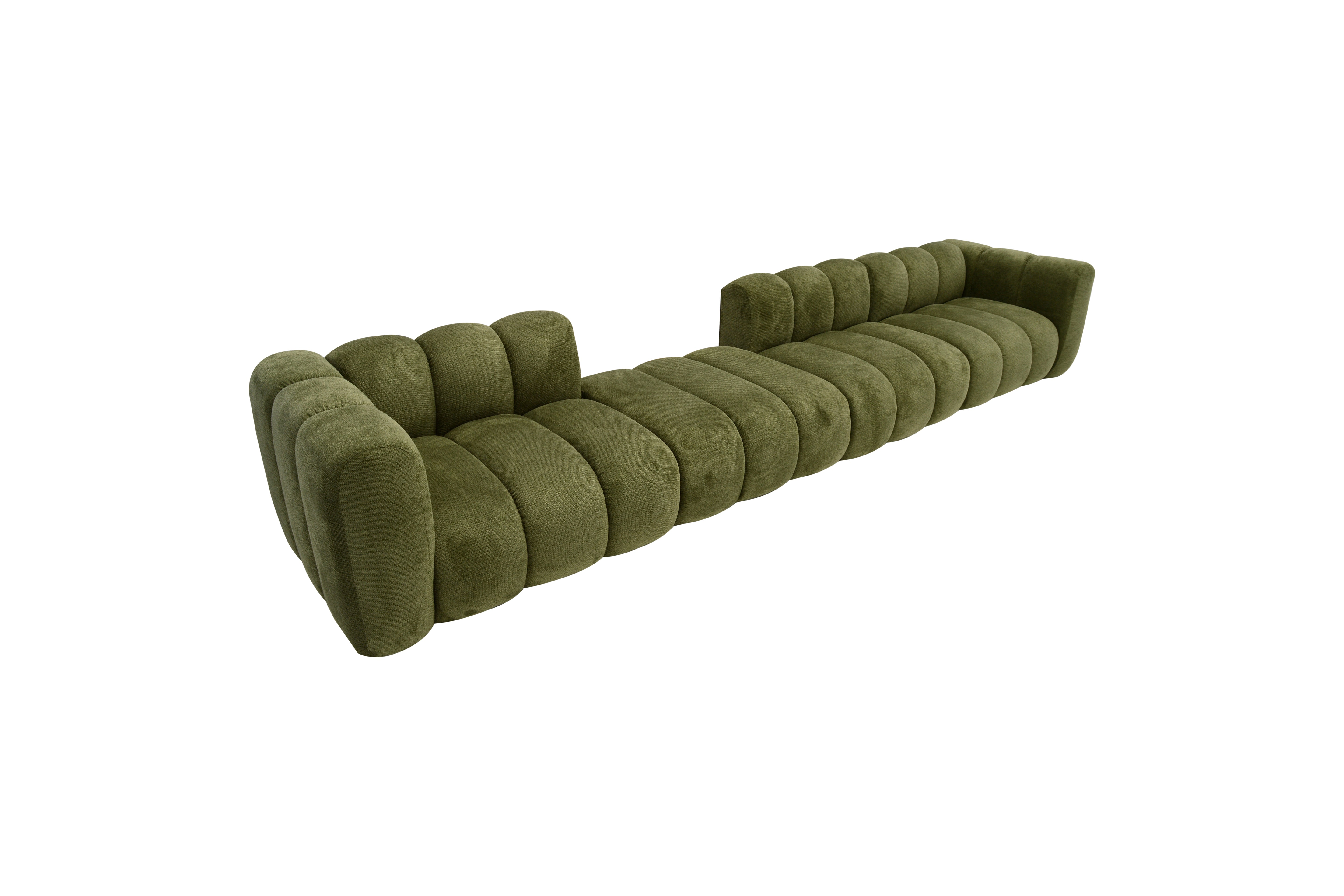 Oréo – Grand Canapé Modulable avec Accoudoirs, Pouf Central et Assise Centrale